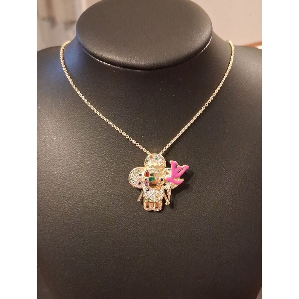 18k GP Chain With Bear Pendant New In Box